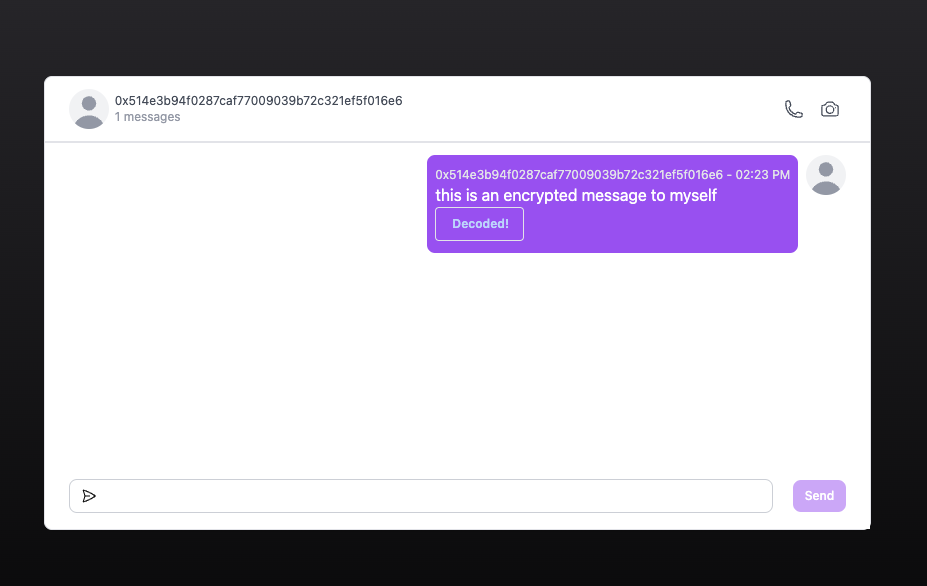 decrypted message