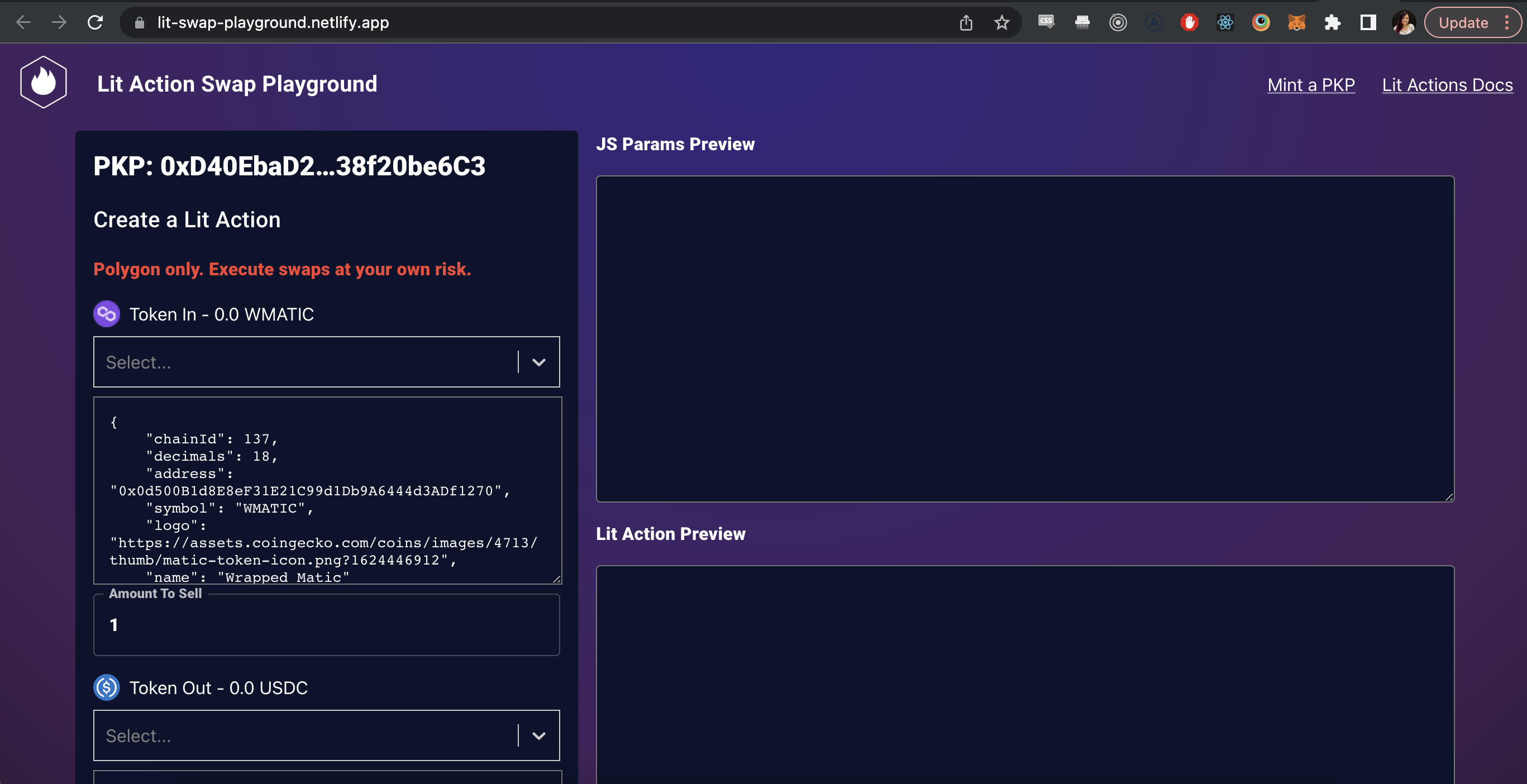 Lit Swap Interface